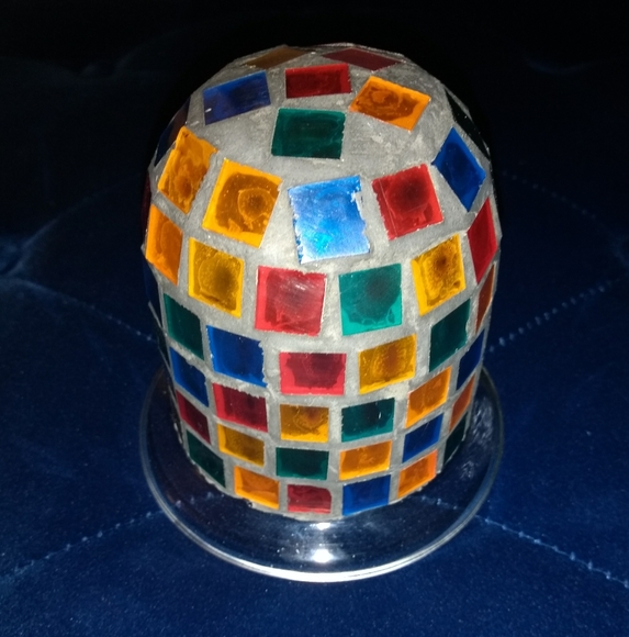 Vintage Multi-Color Mosaic Candle Holder - Picture 10 of 14